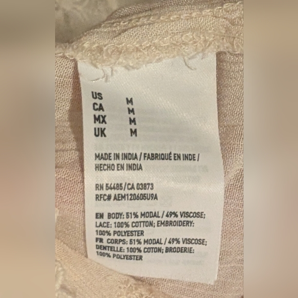 American Eagle Lace Smocked Off The Shoulder Top - Picture 3 of 4